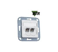 28345876 130B11D21102-E Prise murale BTR module C6A, Cat 6A, 180°, 2-prises, pour montage en goulotte, blanc pur RAL 9010