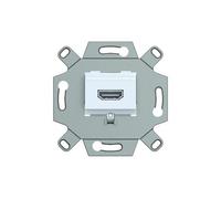 Rutenbeck Boîtier de raccordement HDMI, simple, encastré, blanc pur RAL 9010 Idéal pour poser les câbles de raccordement TV, moniteur et vidéoprojecteur dans le mur et le canal de câbles (170 105 53)