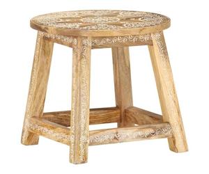 287445 Vidaxl Hand-Painted Stool 38x38x35 Cm Solid Mango Wood Marron
