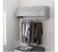 288THE BEST•Armoire de chambre Adulte Enfant BEST - Meuble Etagères de Rangement Gris béton 100x32,5x35 cm Aggloméré