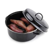 28cm Poêle À Châtaignes, Poêle À Frire Ronde Antiadhésive Poêle Bbq Avec Grille Et Couvercle Pour Patates Douces Rôties Châtaignes Dinde