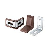 29mmx29mmx18mm Métal Plastique En Forme de L Équerre Support Étagère Corner Brace Plate Brun, Lot de 2