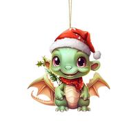 2D Cartoon Cute Dragon Christmas Acrylic Ornament Christmas Tree Decoration Pendentif Christmas Ornaments Christmas Ornaments Car Holiday Ornament Car Pendentif Décoration de Noël VmV745 (D, Taille