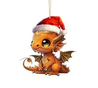 2D Cartoon Cute Dragon Christmas Acrylic Ornament Christmas Tree Decoration Pendentif Christmas Ornaments Christmas Ornaments Car Holiday Ornament Car Pendentif Décoration de Noël VmV745 (E, Taille