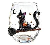 2D Halloween Artisan Glassware Collection - Spooky Drinking Glasses 10.7cm Vintage Spider Beer Cup With Pumpkin Skull Ghost Raised Details For Wine Whiskey Coffee Home Bar Club Holiday Party