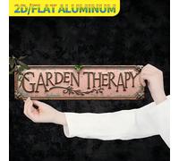 2D Planar, 1 pièce Décoration murale en métal rétro "Garden Leisure" - Panneau en fer vieilli avec texte Garden Leisure usé, 4*16 pouces, convient pour la maison, le bureau, le café, trous réservés te