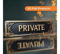 2D Plat - Une enseigne murale décorative de style vintage avec le texte "Privé". Taille: 10X40cm (3,9X15,1060 pouces), convient pour divers endroits tels que la ferme, la salle de bain, le café, le ga