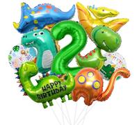 2er anniversaire dinosaure garçon, déco anniversaire 2 an dinosaure, ballons hélium dinosaure, ballon géant feuille dinosaure pour garçon décorations anniversaire enfant jungle accessoires fête