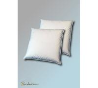 2er Set 80 X 80 CM Coussin pour Tête Oreiller de Plumes 100% Blanc D'Oie 1000 G