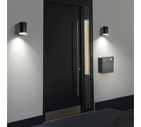 2er Set Extérieur Mur Bas Lampes Noir Maison Porte Aluminium Luminaire Terrasse