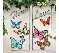 2er Set Mur Suspendus Accueil Love Papillon Balcon Jardin Extérieur Déco Image