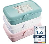 2friends 3friends boîtes à lunch pour enfants, pack de 3 boîtes à lunch avec 3 compartiments et fermeture à clic, sans BPA et sans plastifiant, 100% recyclable