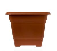 2friends Grand pot de fleurs extérieur 40 x 40 cm - En plastique résistant au gel - Fabriqué en Allemagne - Grand pot de fleurs extérieur avec protection UV et réservoir d'eau - Terracotta