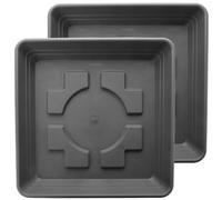 2friends Lot de 2 soucoupes, 40 x 40 cm, pour grand pot de fleurs, anthracite, extra robuste, pour pot de fleurs, grand extérieur, plastique résistant aux UV, fabriqué en Allemagne