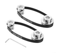 2GT Poulie de renvoi 20 et 36 dents Alésage 8 mm Kit de courroie de distribution en aluminium pour machine de découpe d'engrenage