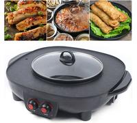 2in1 Hot Pot Pot Grill BBQ Electric Grill pot Double pot Barbecue Hotpot Four Grill poêle Machine à griller Antiadhésive