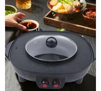 2in1 Poêles à griller multifonctions BBQ Hot Pot Poêle à griller Grille de cuisson anti-adhésive Sans fumée
