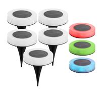 2in1 RGB LED Lampe solaire flottante Lampe de sol Piquet de terre Lampe solaire RGB changement de couleur, plastique, DxH 11x13 cm, 5 pièces