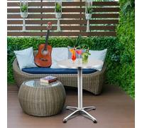 2in1 Table Haute Table de bistrot avec Housse en Aluminium INOX | réglable en Hauteur（70/110cm）, Table de fête Table, in & Outdoor | Table de réception pour Jardin/Balcon/Terrasse (A)
