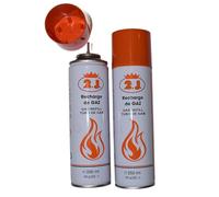 2J Lot de 2 Recharges pour briquets gaz, Challumeau De Cuisine, Allume Gaz, Kit De Patisserie,Feu, Recharge Butane,Bonbonne, Bouteille, Chargeur ou Cartouche Gaz Briquet De Marque Francaise 250 ml