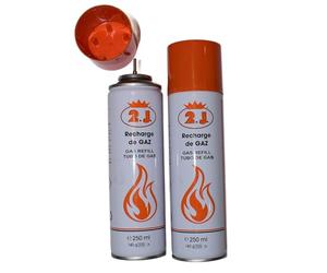 2J Lot de 2 Recharges pour briquets gaz, Challumeau De Cuisine, Allume Gaz, Kit De Patisserie,Feu, Recharge Butane,Bonbonne, Bouteille, Chargeur ou Cartouche Gaz Briquet De Marque Francaise 250 ml