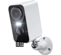2K/3MP Caméra de surveillance extérieure Batterie，WLAN sans fil extérieur/intérieur avec vision nocturne en couleur 32&64GB