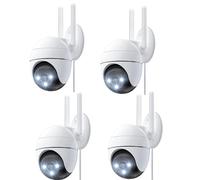2K+ 3MP PTZ Caméra de surveillance sans fil Extérieur 2,4/5GHz WiFi, 355° panoramique/120° inclinaison, audio 2 voies 4pcs