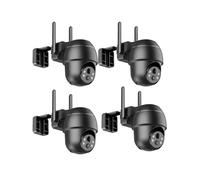 2K+ 5MP Caméra de surveillance PT Extérieur Batterie, Pan & Tilt & Vision nocturne couleur, 2,4/5GHz WiFi, détection de personnes/véhicules 4PCS