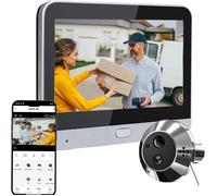 2K Judas De Porte Caméra Surveillance Avec Audio Bidirectionnel,Détection De Mouvenment, Visiophone Connecté Interphone Vidéo,Judas