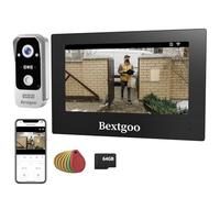 2K Visiophone Connecté Interphone Vidéo Filaire 2 Fils, Moniteur Tactile Couleur 7", Déverrouillage à Distance, Détection AI, Audio Bidirectionnel, Vision Nocturne, Badges IC, Carte SD 64G Intégrée