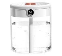2L Humidificateur d'air de brouillard frais avec affichage d'humidité, 3 modes, double pulvérisation et lumière, diffuseur silencieux pour chambre, pépinière pour bébé, bureau, voiture et plante