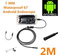 2m 1m 7mm Endoscope Caméra Flexible Ip67 Etanche Inspection Borescope 6leds Réglable 2 mètres