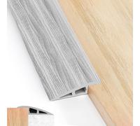 2M Barre de Seuil Adhesive de Porte en PVC, Bandes de Transition Sol | Rampe de Seuil Pente de Seuil, 10mm, pour des Hauteurs de 7-10mm(Grain de Bois Gris)