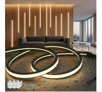 2m Noir Ruban LED Bande Panneau Acoustique Bois 220V Sans Prise Blanc Naturel 4000K Silicone Bandeau LED Lumiere Extérieur Etanche