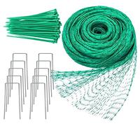 2m x 15m Filet Anti Oiseaux, Kit de Filets pour Jardin avec 50 Attaches Et 10 Piquets, Polyvalent Filet Protection Fraisier, pour Fruits, Graines, Couverture de Bassin, Clôture de Plantes