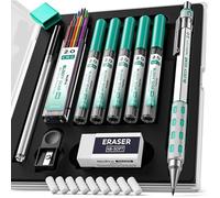 2mm Porte mine en coffret,criterium en métal avec 6 mines de 2mm (HB 2B 2H 4B 4H couleurs),1 pièce
