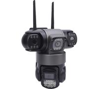 2MP Triple Lens - Caméra de surveillance 2,4 GHz WiFi avec détection de mouvement 2 Way Talk Smart Alarm Support jusqu'à 128 g Prise UE