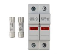 2P PV Porte-fusible 1000 V CC pour socle de fusible solaire 10 x 38 mm 2 pôles IP68 étanche CC 1000 V Porte-fusible 32 A pour centrale de balcon Porte-fusible 2P avec affichage LED 10 x 38 mm (16 A)