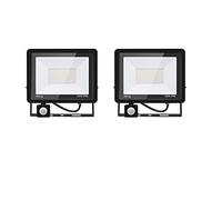 2PACK - 100W Projecteur LED détecteur de mouvement,Blanc Froid (6000K) 10000LM Projecteur LED Exterieur Avec Detecteur Imperméable IP66 Projecteur LED exterieur de sécurité pour, garage, couloir