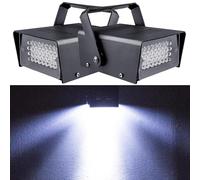2Pack 32LED Stroboscope Dj Jeu de Lumiere Pour Soiree Strobe Light, Blanc Stromboscope Soirée Flash Disco Lights for Room, Stroboscopes Led Lumiere Stroboscopique Projecteur Lumiere Soiree for Parties