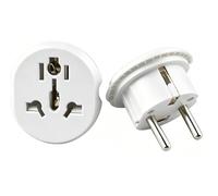 2PACK Adaptateur de Voyage Universel EU, Convertisseur International de Type F/C du Monde vers l'europe, Prise Multi-Fonction 2 Broches pour l'Espagne, la France, UK, USA, US, AUS (Blanc)