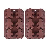 2pack Bonhomme Moules - Moldfun Moule en silicone pour cuisson Pain d'épices gâteau muffin Cookie, CE qui la rend chocolats Glaçons Madeleine photos savons Lotion Barre de bombe de bain (couleur