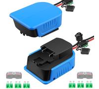 2Packs Power Wheel adaptateurs pour Bosch 18V PBA PSB PSR batteri avec bornes fusibles, câble 14AWG, connecteurs d’Alimentation pour camions de Conduite DIY et Robots