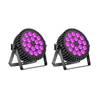 2pc Luminaire de scène à LED UV 200W 18 LED 4-en-1 DMX512 + RGB et 8 canaux avec Infinite Par Light Mixing/Rainbow Effect pour Stage DJ Party Show Bar Halloween Christmas