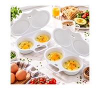 2PC Pocheuses à œufs Micro-ondes, Cuiseur a œufs, Moule à Vapeur, Cuit Oeuf Micro Onde, Double Tasse avec Fermeture Cuit Oeufs, Antiadhésive Sans Huile, Oeuf Poché, Facile à Lave-vaiselle Pocher，Blanc