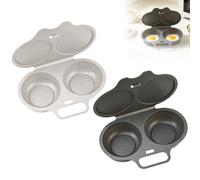 2PC Pocheuses à œufs Micro-ondes, Cuiseur à œufs, Moule à Vapeur, Cuit Oeuf Micro Onde, Double Tasse avec Fermeture Cuit Oeufs, Antiadhésive Sans Huile, Oeuf Poché, Compatible lave-vaisselle Pocher，C