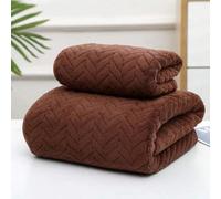 2pcs/1 pièce Ensemble de serviettes en polaire de corail à motif de diamant, serviette de cheveux, serviette à main, serviette de visage et de bain en jacquard douce, confortable, absorbante et sans p