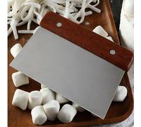 2pcs/1 pièce Outil de cuisine multifonction en acier inoxydable avec manche en bois, peut être utilisé comme hachoir à légumes, accessoire de cuisson, grattoir à crème, coupe-pain, grattoir à pâte, co