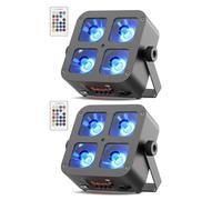 2PCS 100W LED Par Projecteur Recargable, 5200mAh RGBW UV Lumière de Scène avec Télécommande/DMX/APP Éclairage de Scène DJ pour Disco Show Bar Mariage Concert Noël