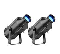 2PCS 100W LED Pinspot Projecteur COB+RGB 4 en 1 Projecteur Boule Miroir 4 modes contrôle avec Réglage manuel Lampe de Projection pour Fêtes Bar Mariages Dance Halls